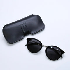 極美品 SAINT LAURENT サンローラン ボストン型サングラス SL 57 サイズ49□21 140 ブラック アイウェア シルバー金具 中古 4a007960