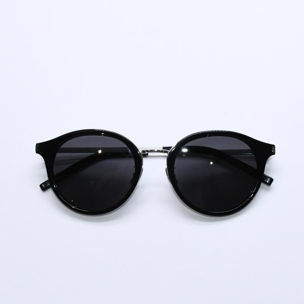 極美品 SAINT LAURENT サンローラン ボストン型サングラス SL 57 サイズ49□21 140 ブラック アイウェア シルバー金具 中古 4a007960