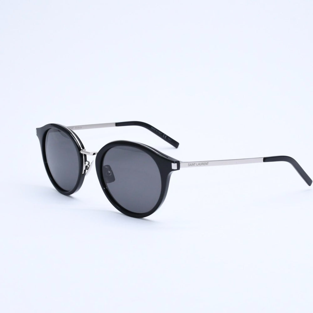 Very good condition SAINT LAURENT Boston type sunglasses SL 57 Size 49□21 140 Black Eyewear Silver hardware Used 4a007960