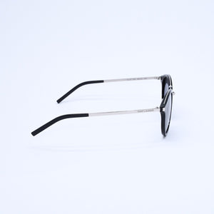 極美品 SAINT LAURENT サンローラン ボストン型サングラス SL 57 サイズ49□21 140 ブラック アイウェア シルバー金具 中古 4a007960