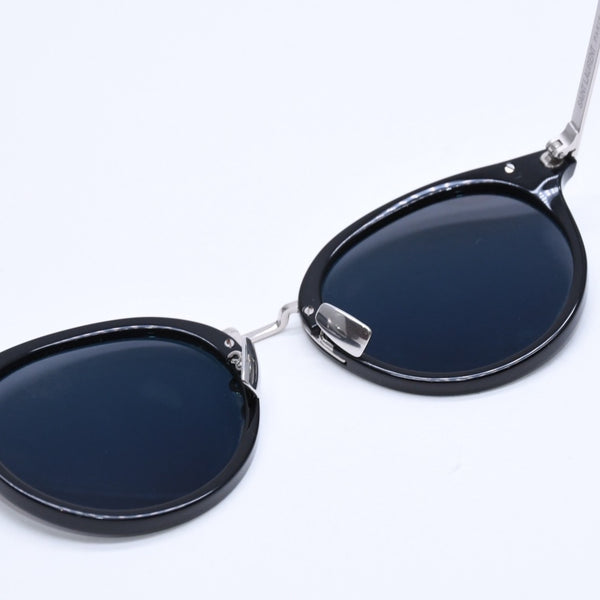 極美品 SAINT LAURENT サンローラン ボストン型サングラス SL 57 サイズ49□21 140 ブラック アイウェア シルバー金具 中古 4a007960