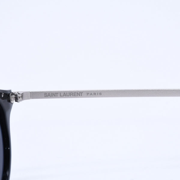 極美品 SAINT LAURENT サンローラン ボストン型サングラス SL 57 サイズ49□21 140 ブラック アイウェア シルバー金具 中古 4a007960