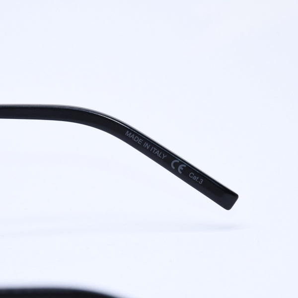 極美品 SAINT LAURENT サンローラン ボストン型サングラス SL 57 サイズ49□21 140 ブラック アイウェア シルバー金具 中古 4a007960