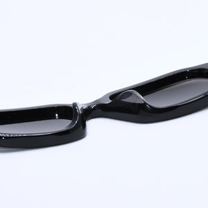 極美品 LOEWE ロエベ レクタンギュラー スリム サングラス LW40157U サイズ51◻︎17 140 ブラック グレー アイウェア ゴールド金具 中古 4a007958