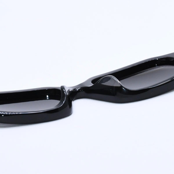 極美品 LOEWE ロエベ レクタンギュラー スリム サングラス LW40157U サイズ51◻︎17 140 ブラック グレー アイウェア ゴールド金具 中古 4a007958