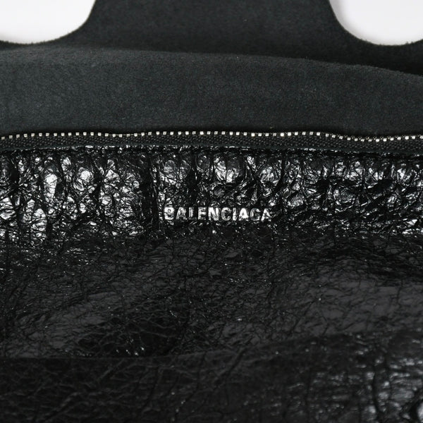 新品同様品 BALENCIGA バレンシアガ ル カゴール アリーナラムスキン トートバッグ ハンドバッグ 780976 ブラック シルバー金具 中古 4a008219