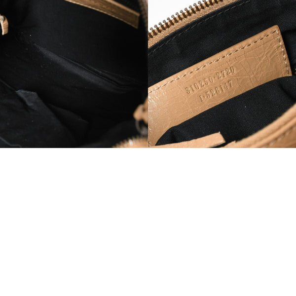 極美品 BALENCIAGA バレンシアガ クラシック クロスボディバッグ 528147 カーフレザー ベージュ アンティークゴールド金具 中古 4a007966