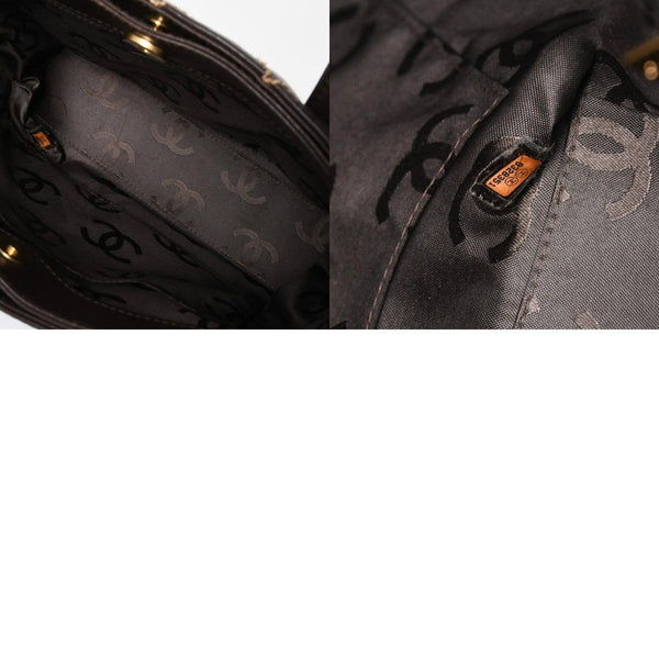 極美品 CHANEL シャネル ワイルドステッチ トートバッグ ハンドバッグ ココマーク ラムスキン チョコブラウン ブラウン 8番台 ゴールド金具 中古 4a007879