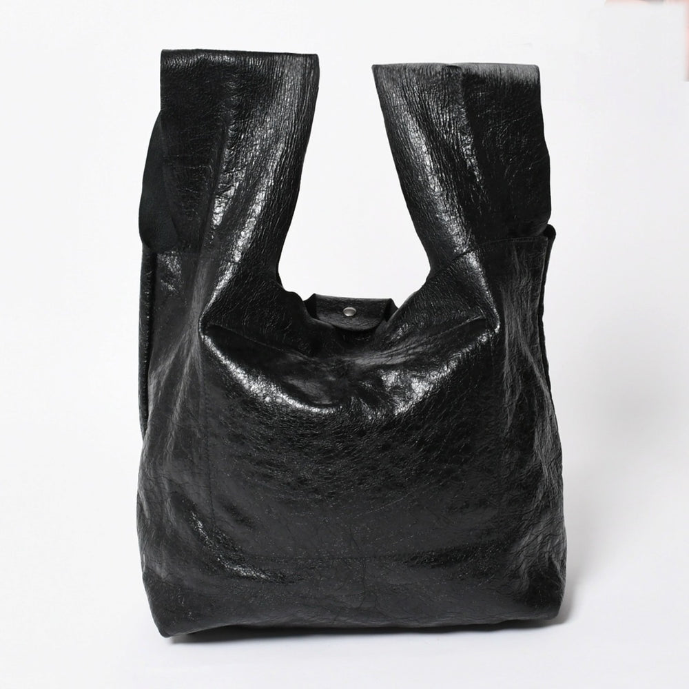 新品同様品 BALENCIGA バレンシアガ ル カゴール アリーナラムスキン トートバッグ ハンドバッグ 780976 ブラック シルバー金具 中古 4a008219