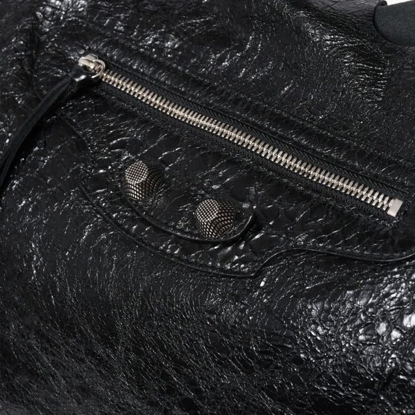 新品同様品 BALENCIGA バレンシアガ ル カゴール アリーナラムスキン トートバッグ ハンドバッグ 780976 ブラック シルバー金具 中古 4a008219