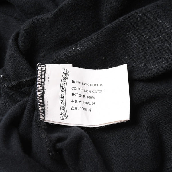 極美品 CHROME HEARTS クロムハーツ 半袖Tシャツ サイズS CHプラス ホースシュー ブラック ホワイト 香港限定 中古 4a007761