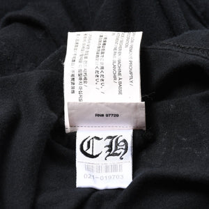 極美品 CHROME HEARTS クロムハーツ 半袖Tシャツ サイズS CHプラス ホースシュー ブラック ホワイト 香港限定 中古 4a007761