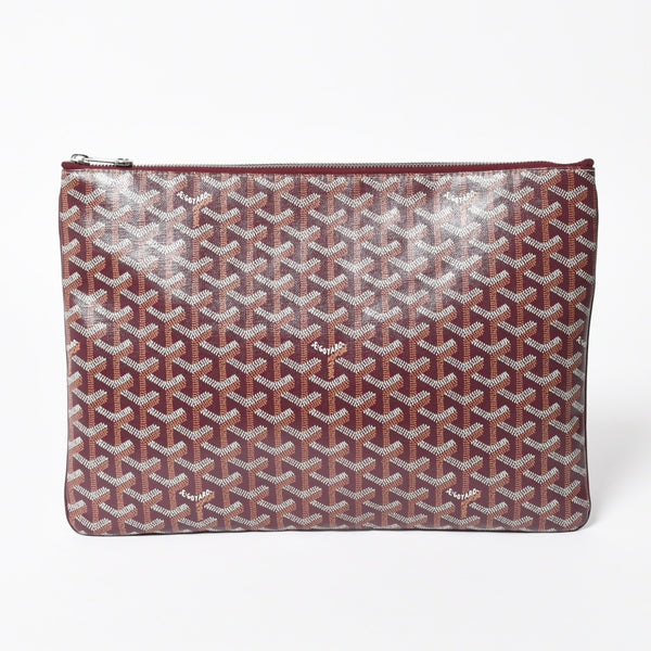 新品同様 GOYARD ゴヤール セナGM クラッチバッグ ボルドー ゴヤールディンキャンバス シルバー金具 SENAT2GMLTY07CL07P 中古 4a007937