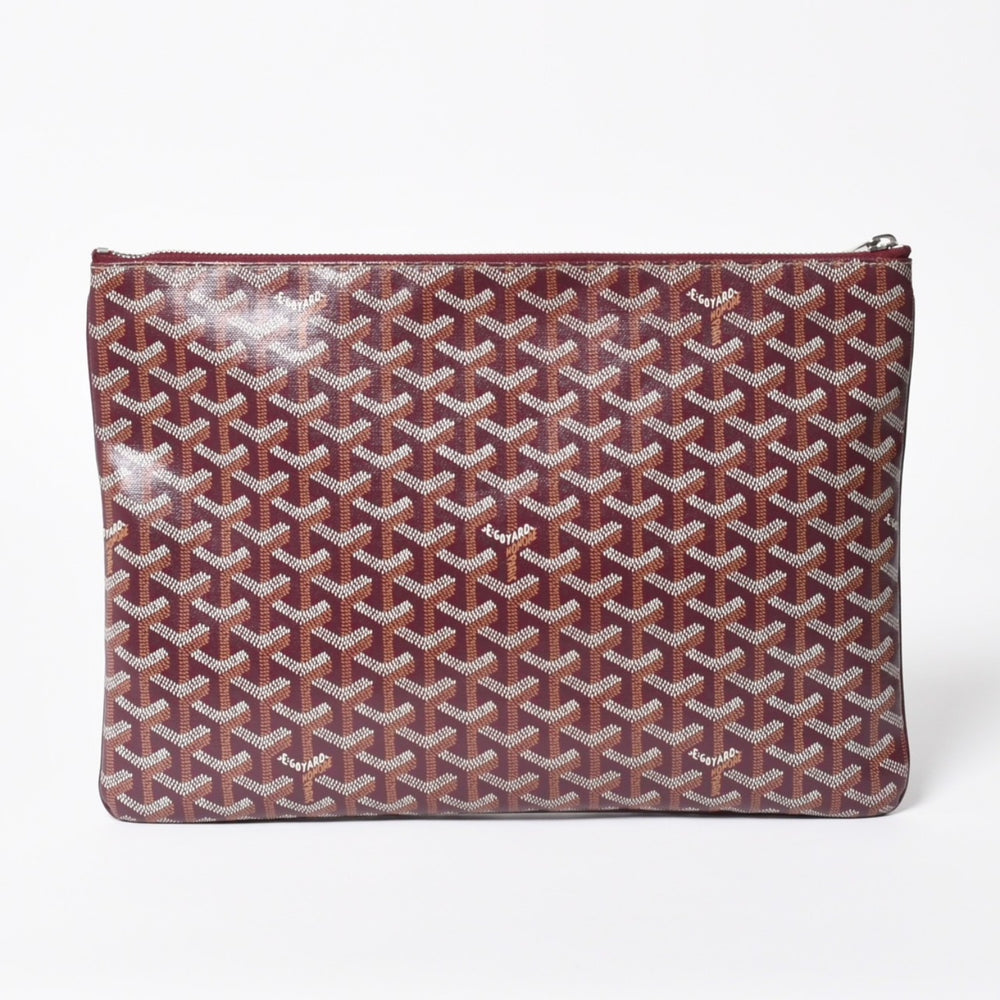 新品同様 GOYARD ゴヤール セナGM クラッチバッグ ボルドー ゴヤールディンキャンバス シルバー金具 SENAT2GMLTY07CL07P 中古 4a007937