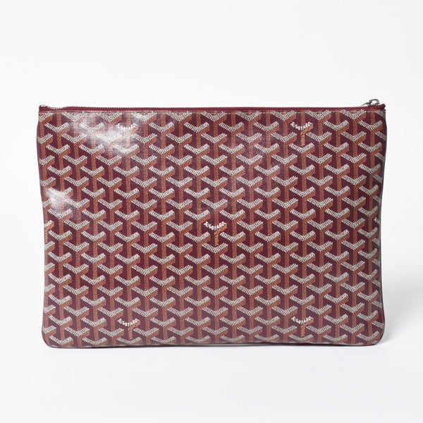 新品同様 GOYARD ゴヤール セナGM クラッチバッグ ボルドー ゴヤールディンキャンバス シルバー金具 SENAT2GMLTY07CL07P 中古 4a007937