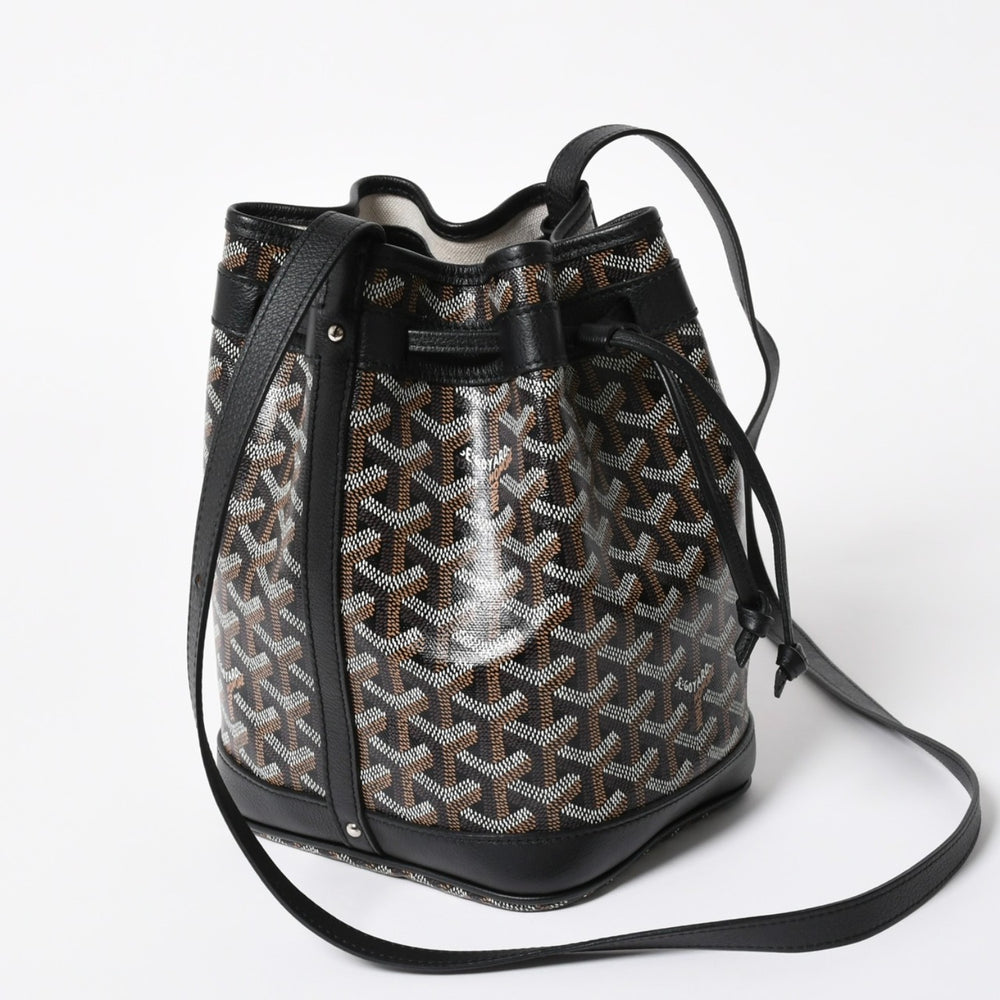 Like new GOYARD Petit Fro bucket bag shoulder bag PVC leather black used 4a007967