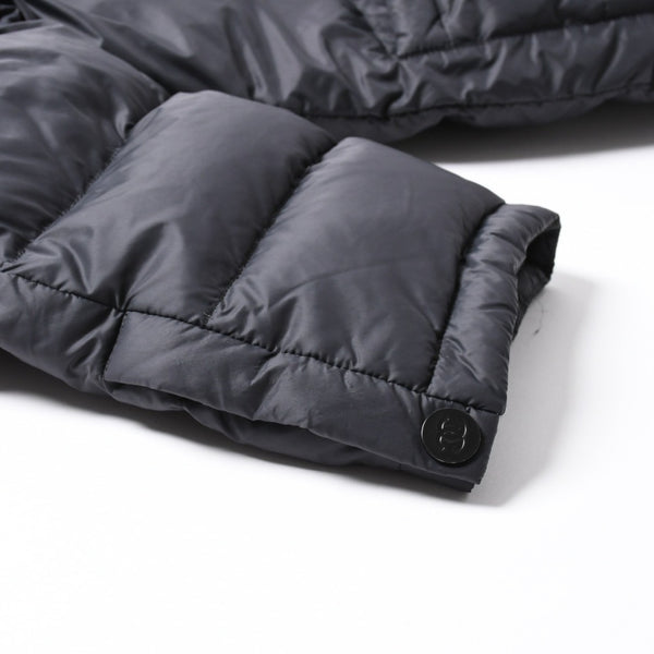 極美品 CHANEL シャネル ダウンジャケット P57125V43070 サイズ36 ココマーク レディース ナイロン ネイビー系 中古 4a007549