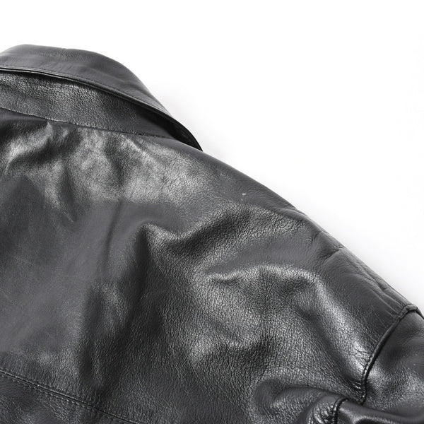 極美品 Brioni ブリオーニ ローマ ジャケット レザージャケット ブラック テーラード イタリア製 中古 4a007451