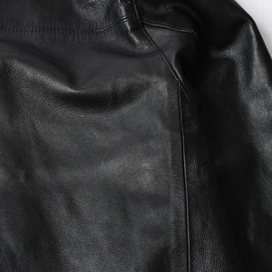 極美品 Brioni ブリオーニ ローマ ジャケット レザージャケット ブラック テーラード イタリア製 中古 4a007451