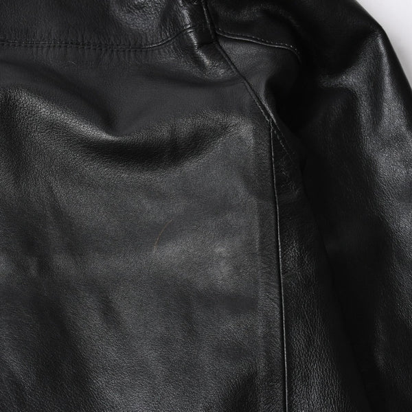 極美品 Brioni ブリオーニ ローマ ジャケット レザージャケット ブラック テーラード イタリア製 中古 4a007451