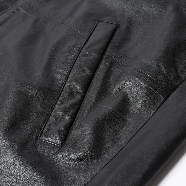 極美品 Brioni ブリオーニ ローマ ジャケット レザージャケット ブラック テーラード イタリア製 中古 4a007451