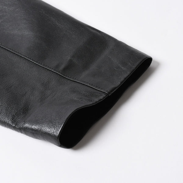極美品 Brioni ブリオーニ ローマ ジャケット レザージャケット ブラック テーラード イタリア製 中古 4a007451