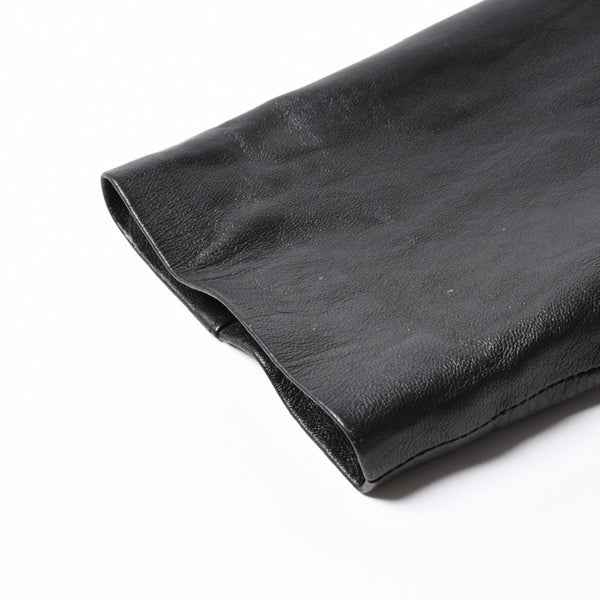 極美品 Brioni ブリオーニ ローマ ジャケット レザージャケット ブラック テーラード イタリア製 中古 4a007451
