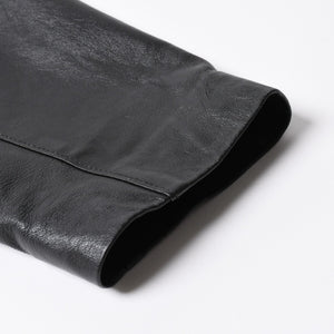 極美品 Brioni ブリオーニ ローマ ジャケット レザージャケット ブラック テーラード イタリア製 中古 4a007451