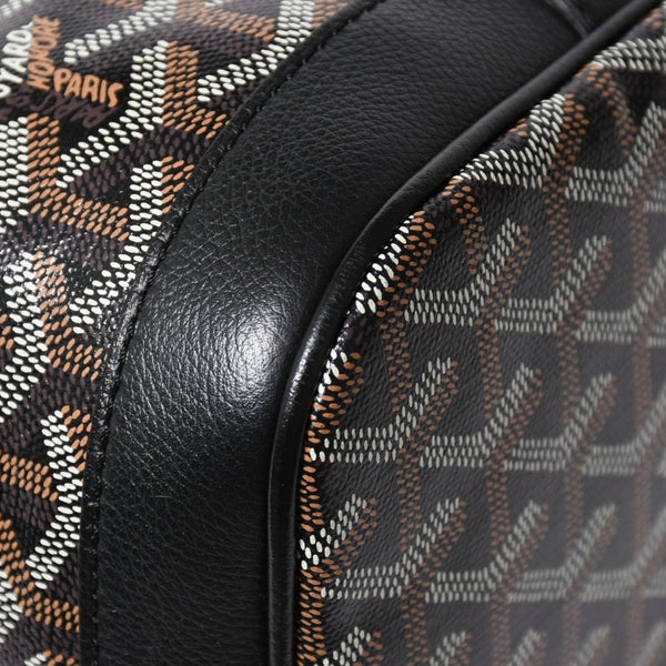 新品同様 GOYARD ゴヤール プティフロ バケットバッグ ショルダーバッグ PVC レザー ブラック 中古 4a007967