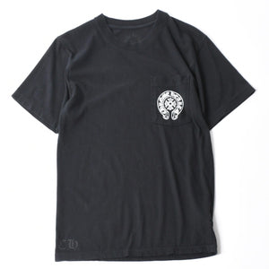 極美品 CHROME HEARTS クロムハーツ 半袖Tシャツ サイズS CHプラス ホースシュー ブラック ホワイト 香港限定 中古 4a007761
