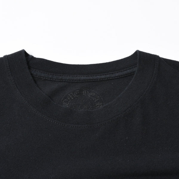 極美品 CHROME HEARTS クロムハーツ 半袖Tシャツ サイズS CHプラス ホースシュー ブラック ホワイト 香港限定 中古 4a007761