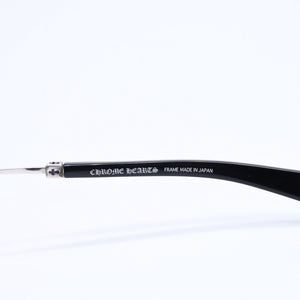 極美品 CHROME HEARTS クロムハーツ QUICKIE ティアドロップ サングラス CHクロス ダガー装飾 ブラック シルバー925 中古 4a007973