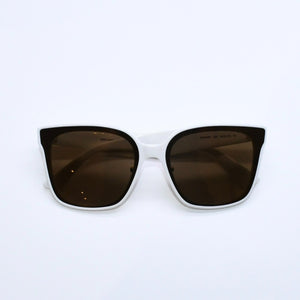 極美品 BOTTEGA VENETA ボッテガヴェネタ バタフライ型スクエアサングラス BV0303SK サイズ64◻︎15 145 ホワイト ブラウン 中古 4a007961