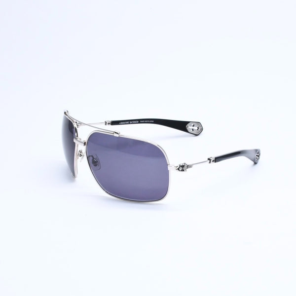 極美品 CHROME HEARTS クロムハーツ QUICKIE ティアドロップ サングラス CHクロス ダガー装飾 ブラック シルバー925 中古 4a007973
