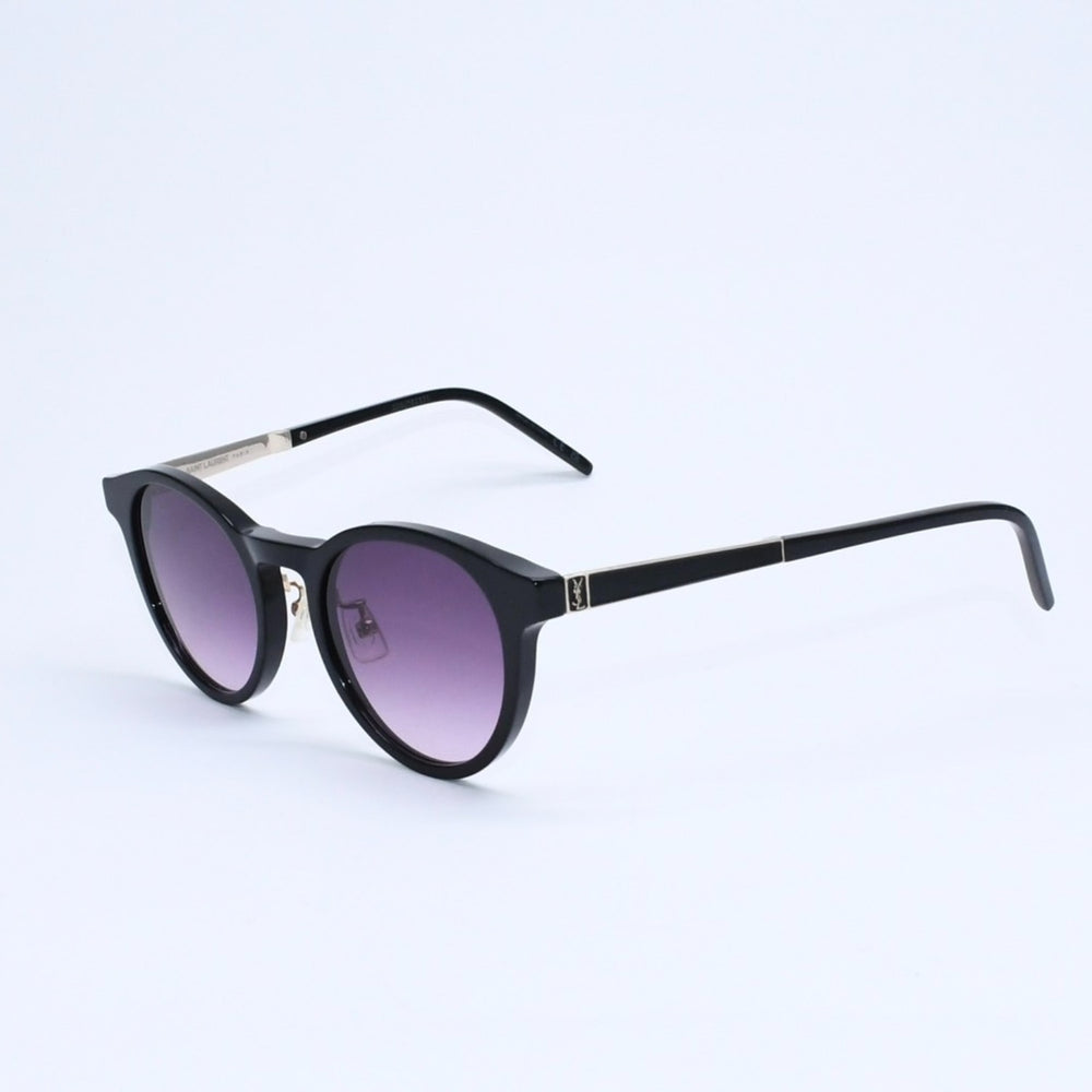 SAINT LAURENT PARIS サンローラン パリ ボストン型サングラス SL M73/J サイズ48◻︎20-140 ブラック パープル ゴールド金具 美品 中古 4a007942