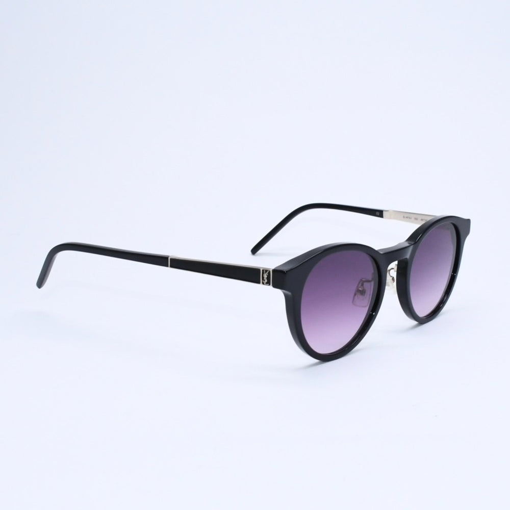 SAINT LAURENT PARIS サンローラン パリ ボストン型サングラス SL M73/J サイズ48◻︎20-140 ブラック パープル ゴールド金具 美品 中古 4a007942