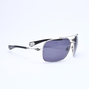 極美品 CHROME HEARTS クロムハーツ QUICKIE ティアドロップ サングラス CHクロス ダガー装飾 ブラック シルバー925 中古 4a007973