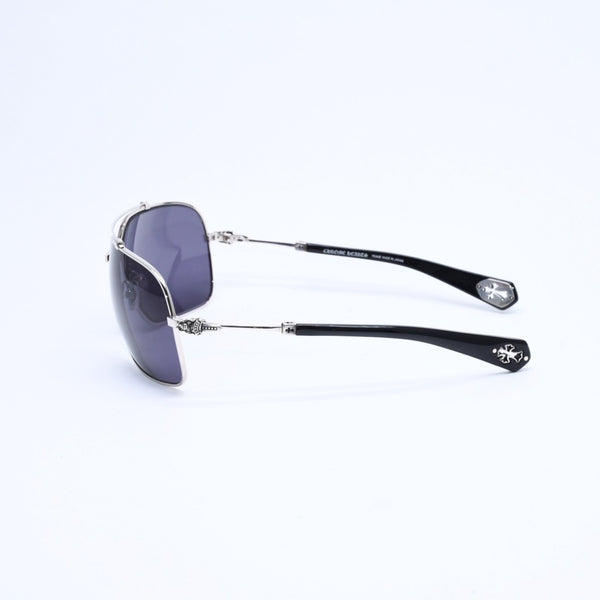極美品 CHROME HEARTS クロムハーツ QUICKIE ティアドロップ サングラス CHクロス ダガー装飾 ブラック シルバー925 中古 4a007973