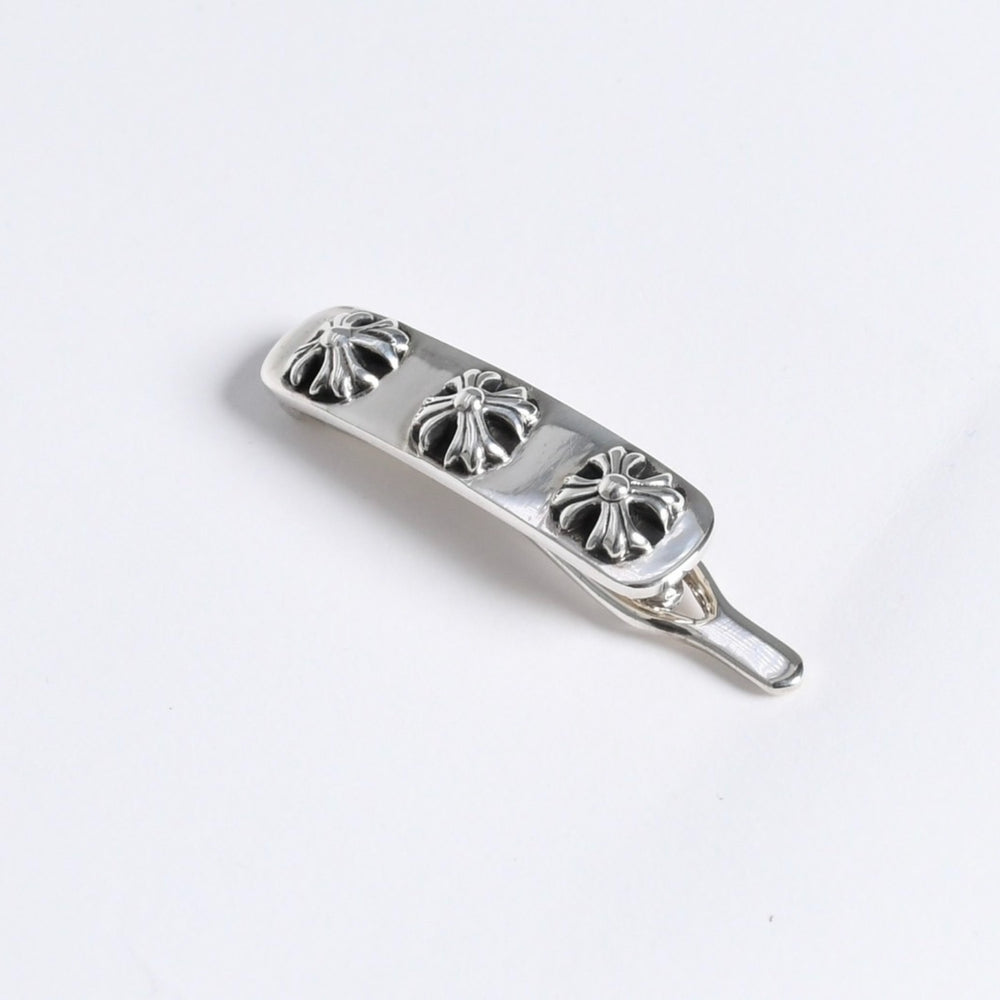 極美品 CHROME HEARTS クロムハーツ HAIR BARRETTE 3 CROSS ヘアバレッタ 3クロス 重量約12.24g 2000/.925刻印 シルバー925 中古 4a008137