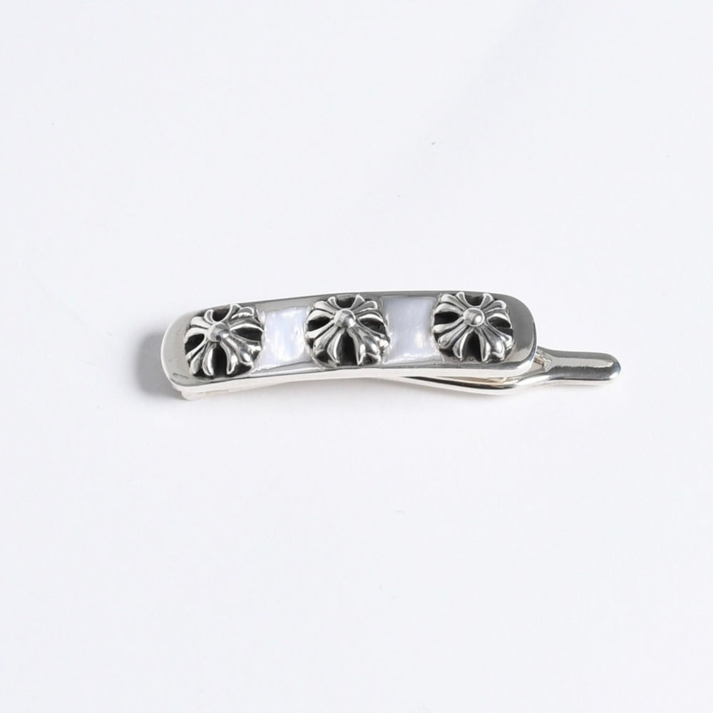 極美品 CHROME HEARTS クロムハーツ HAIR BARRETTE 3 CROSS ヘアバレッタ 3クロス 重量約12.24g 2000/.925刻印 シルバー925 中古 4a008137