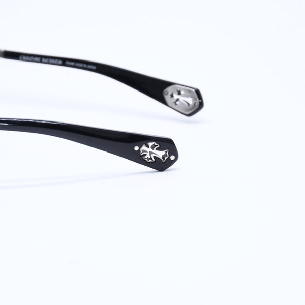 極美品 CHROME HEARTS クロムハーツ QUICKIE ティアドロップ サングラス CHクロス ダガー装飾 ブラック シルバー925 中古 4a007973