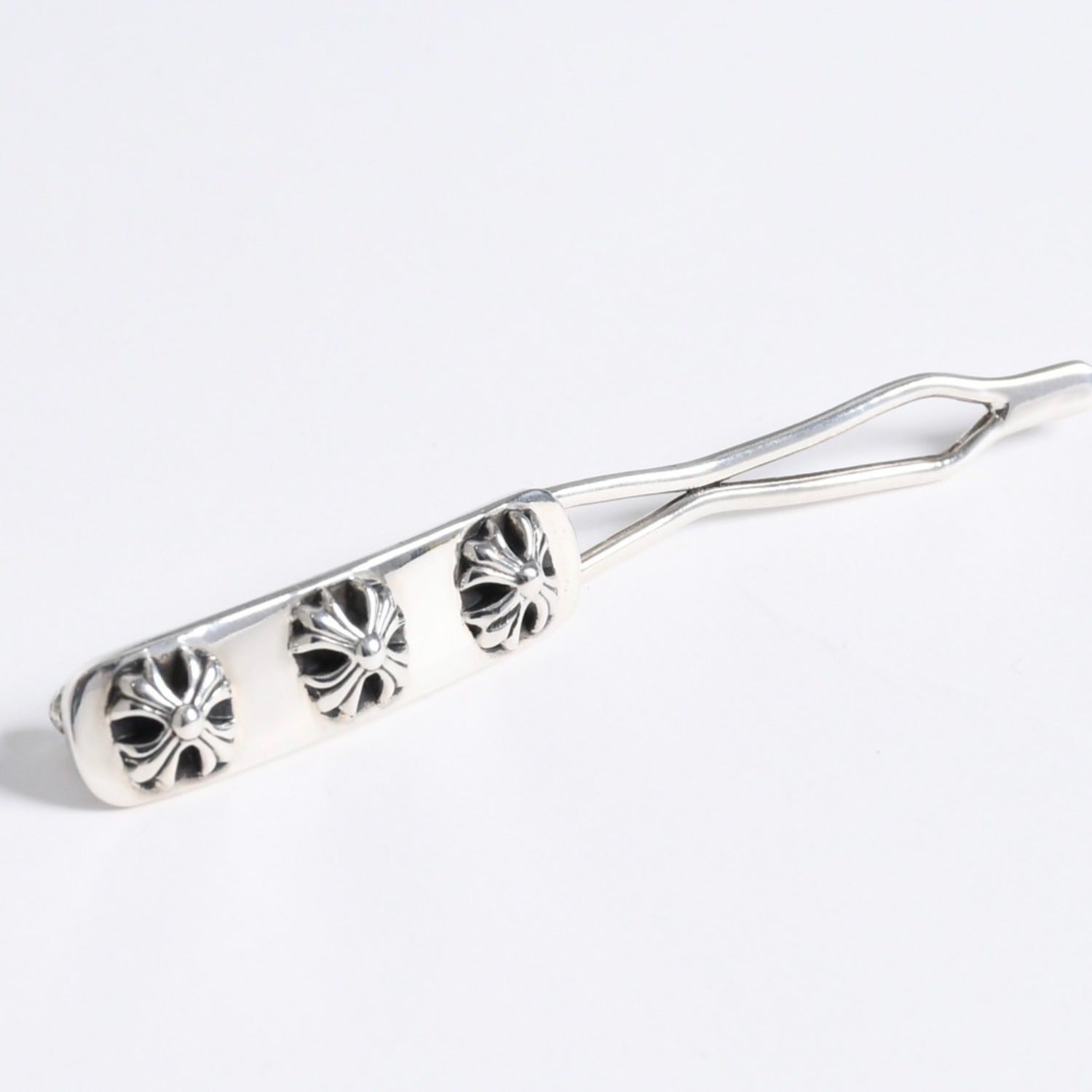 極美品 CHROME HEARTS クロムハーツ HAIR BARRETTE 3 CROSS ヘア