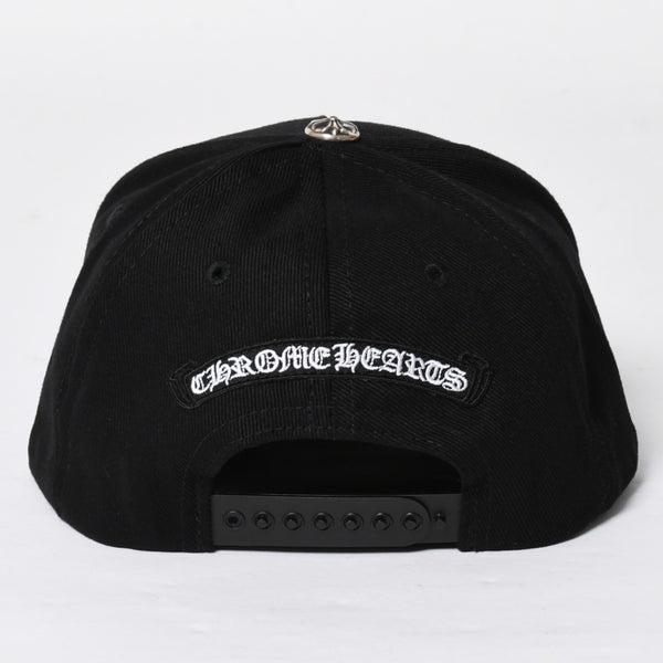 新品未使用品 CHROME HEARTS クロムハーツ キャップ 帽子 Vertical Logo Hat バーティカルロゴハット ブラック ホワイト シルバー金具 中古 4a008129