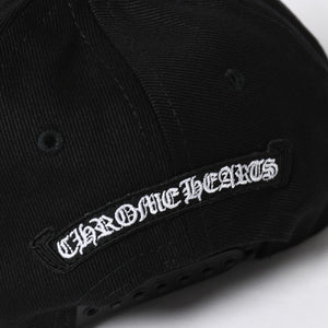 新品未使用品 CHROME HEARTS クロムハーツ キャップ 帽子 Vertical Logo Hat バーティカルロゴハット ブラック ホワイト シルバー金具 中古 4a008129