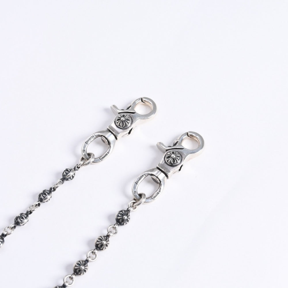 極美品 CHROME HEARTS クロムハーツ #1 エクストラロング 2クリップ クロスボール ウォレットチェーン 重量210.0g 36リンク 中古 4a008234