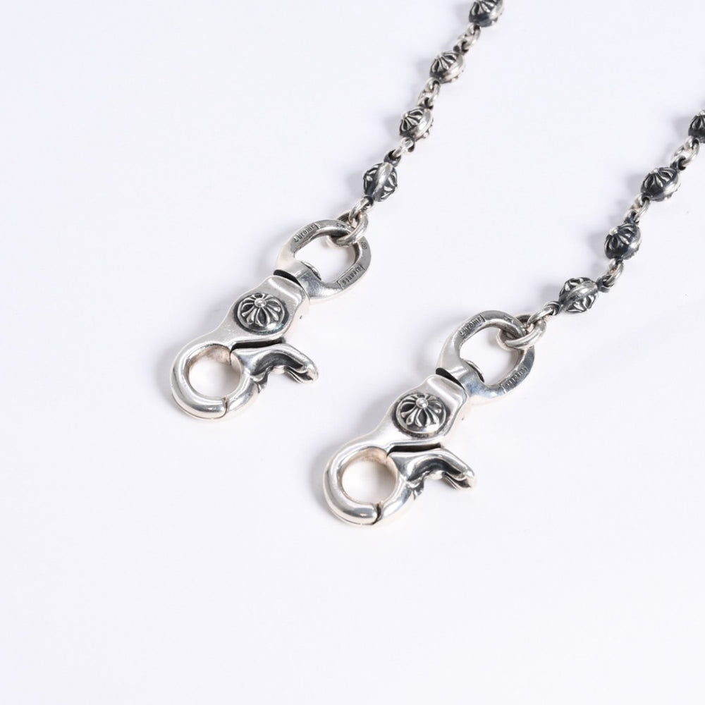極美品 CHROME HEARTS クロムハーツ #1 エクストラロング 2クリップ クロスボール ウォレットチェーン 重量210.0g 36リンク 中古 4a008234