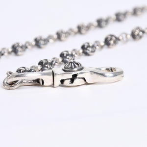 極美品 CHROME HEARTS クロムハーツ #1 エクストラロング 2クリップ クロスボール ウォレットチェーン 重量210.0g 36リンク 中古 4a008234
