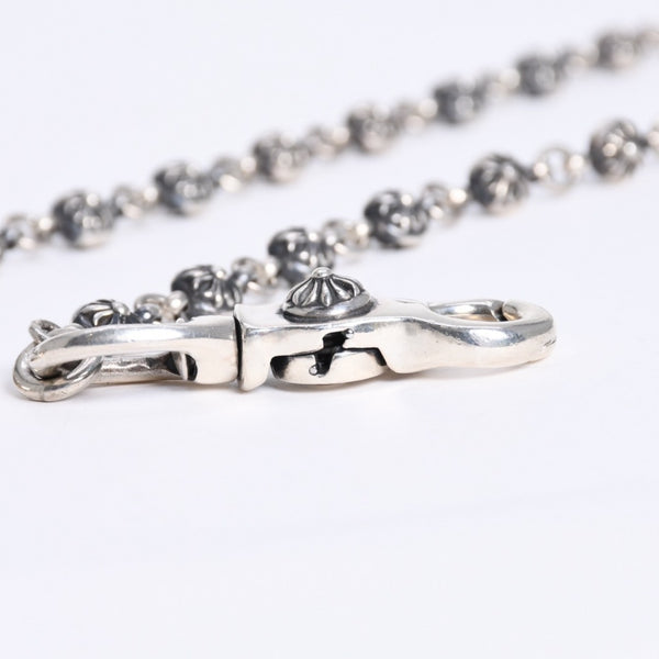 極美品 CHROME HEARTS クロムハーツ #1 エクストラロング 2クリップ クロスボール ウォレットチェーン 重量210.0g 36リンク 中古 4a008234