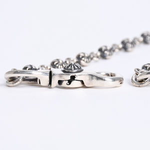 極美品 CHROME HEARTS クロムハーツ #1 エクストラロング 2クリップ クロスボール ウォレットチェーン 重量210.0g 36リンク 中古 4a008234