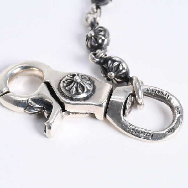 極美品 CHROME HEARTS クロムハーツ #1 エクストラロング 2クリップ クロスボール ウォレットチェーン 重量210.0g 36リンク 中古 4a008234